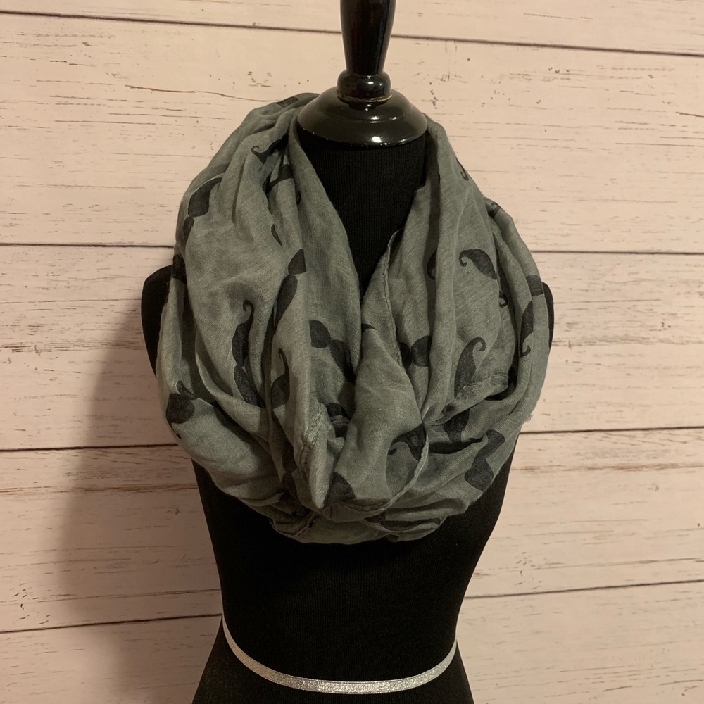 Mustache print infinity scarf
